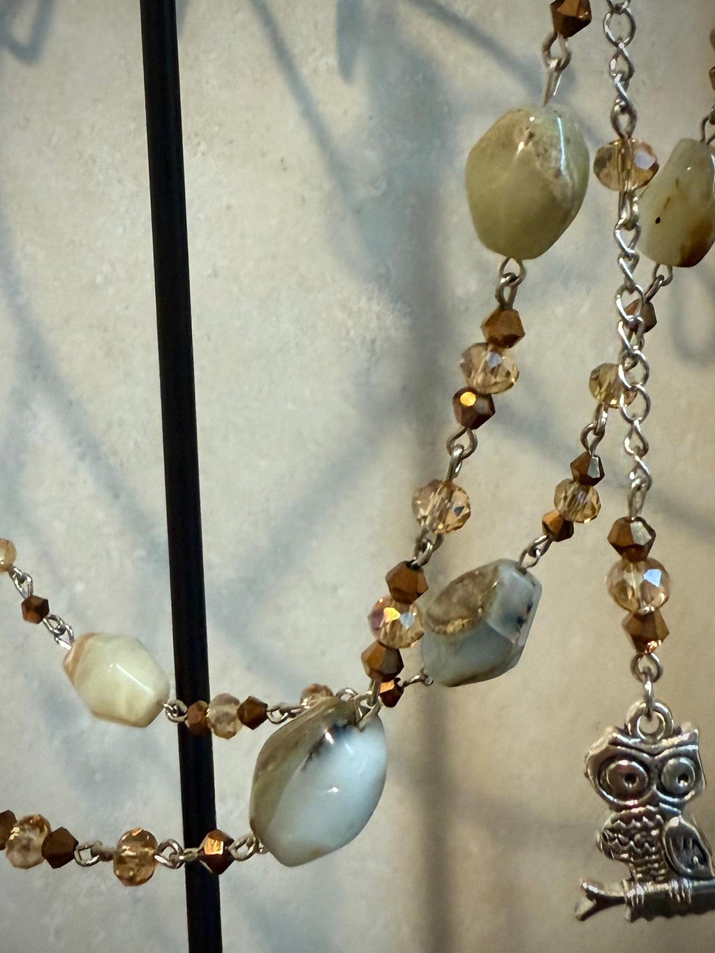 Night Owl Azurite Crystal Eyeglass Chain, Handcrafted Beaded Eyewear Holder for Stylish Wearers