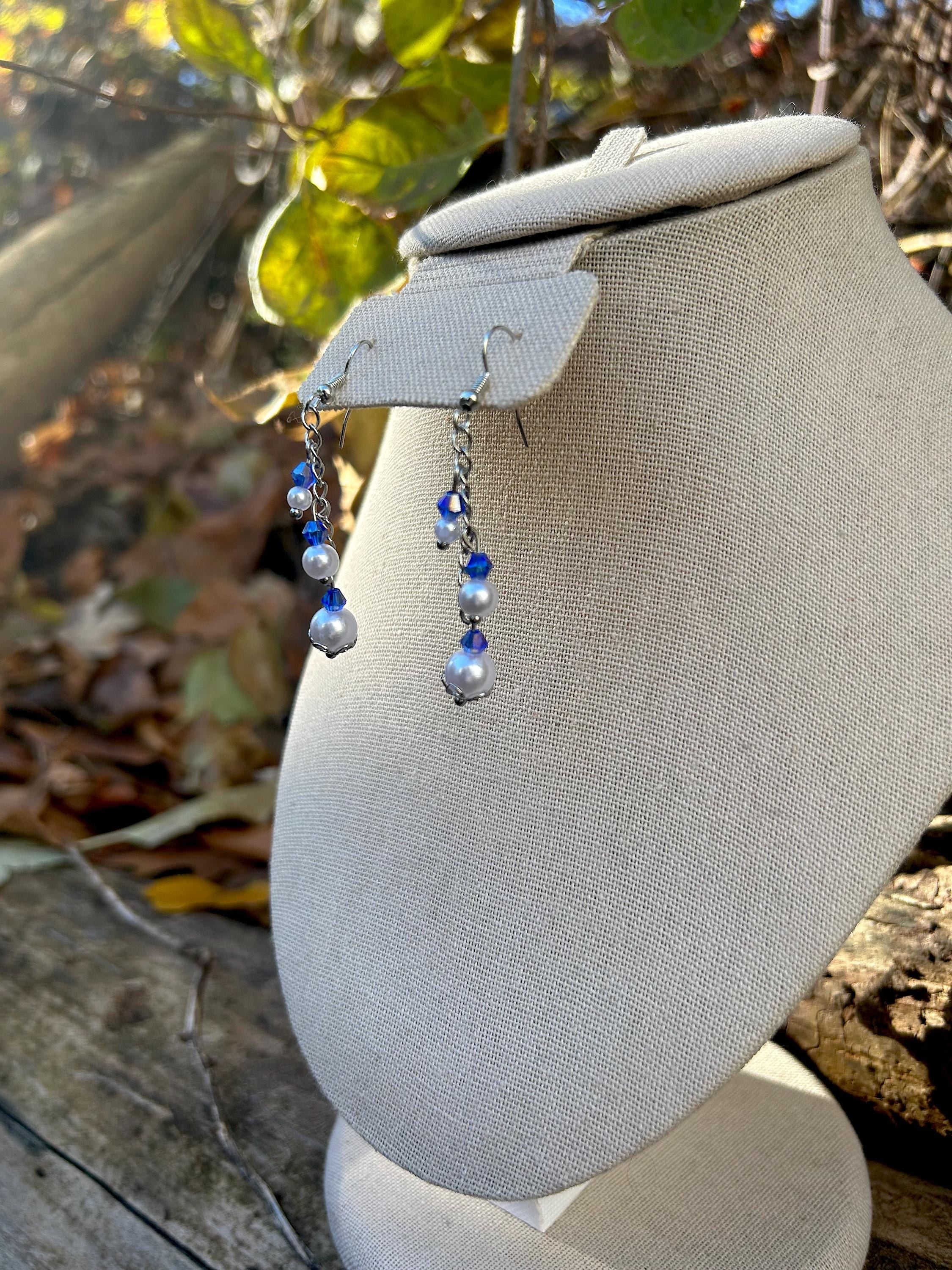 Falling Snow Winter Earrings, Handmade Holiday Earrings/Yuletide