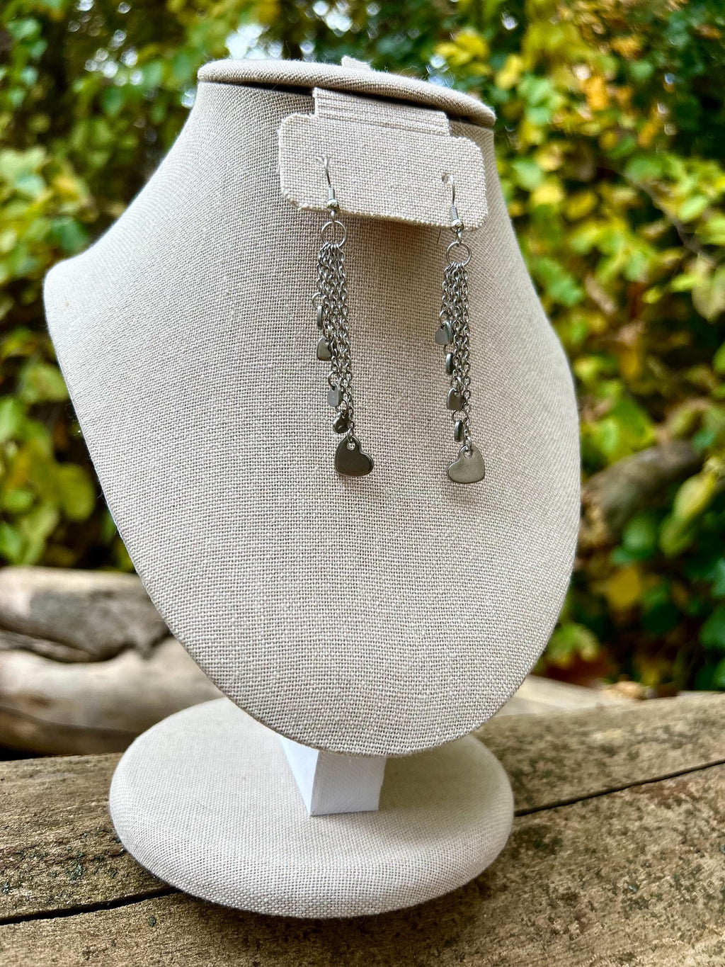 Cascading Silver Heart Earrings, Charming silver drops for added elegance