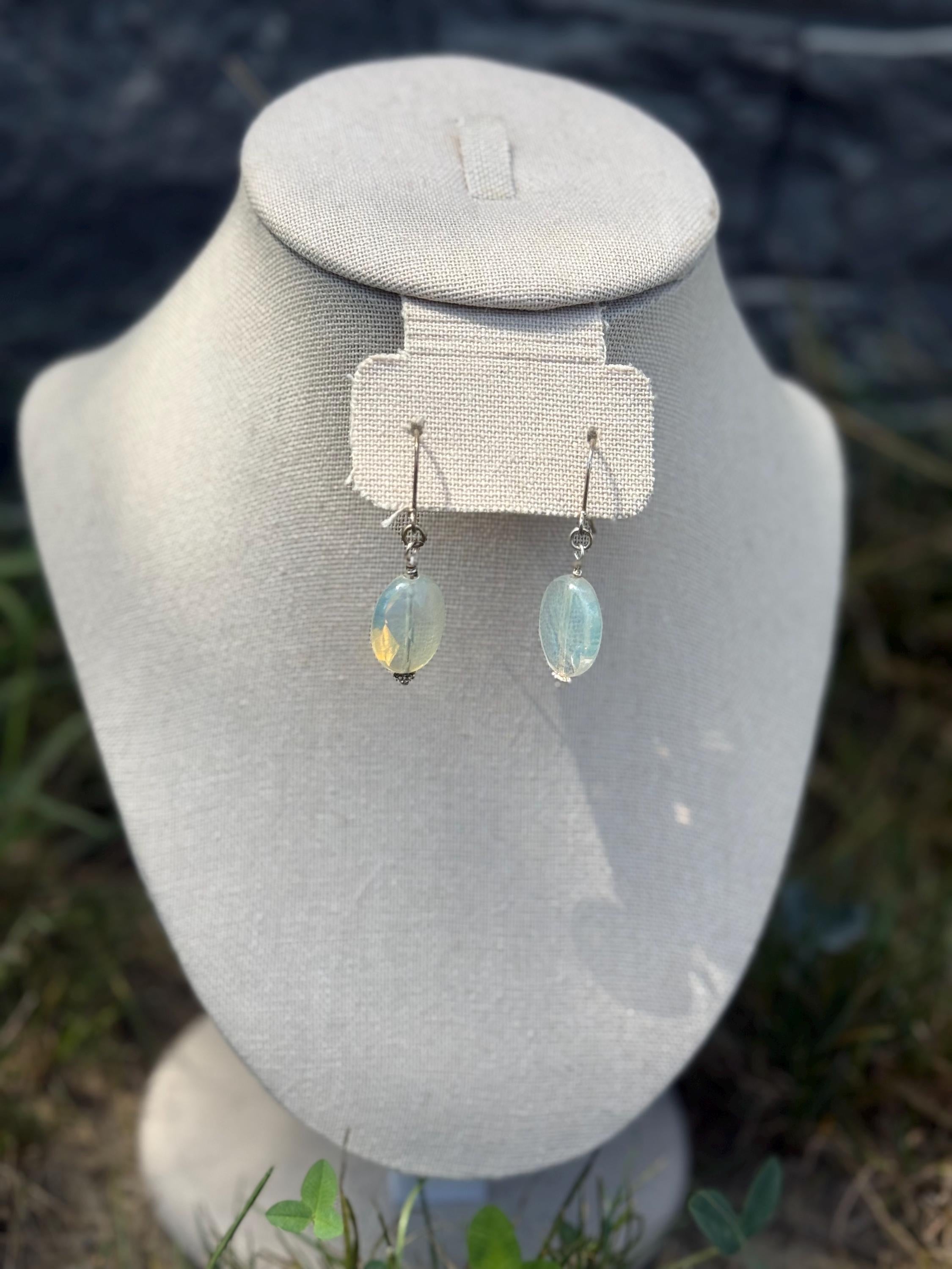 Fairy Spell Opalite Crystal Earrings – Handcrafted Dangle Jewelry for Dreamers and Magic Lovers