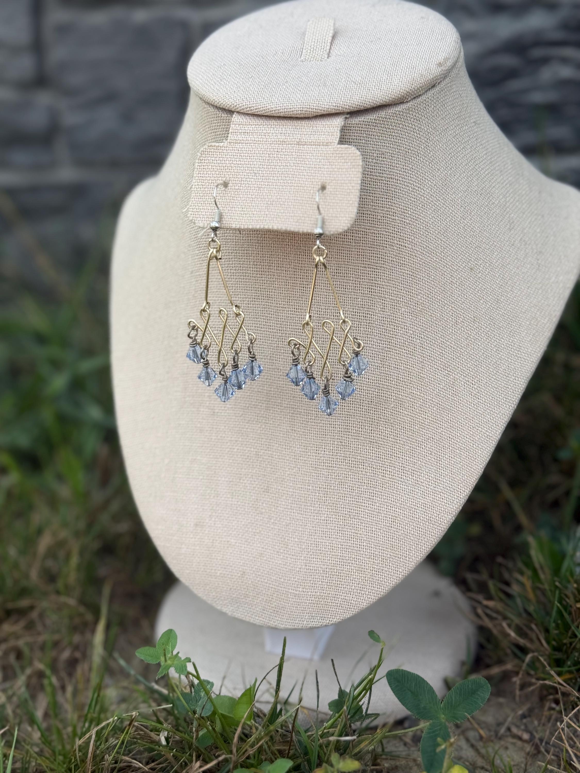 Siren's Treasures Chandelier Crystal Earrings, Sparkling Ocean-Inspired Jewelry, Ideal Gift for Fantasy & Costume Enthusiasts