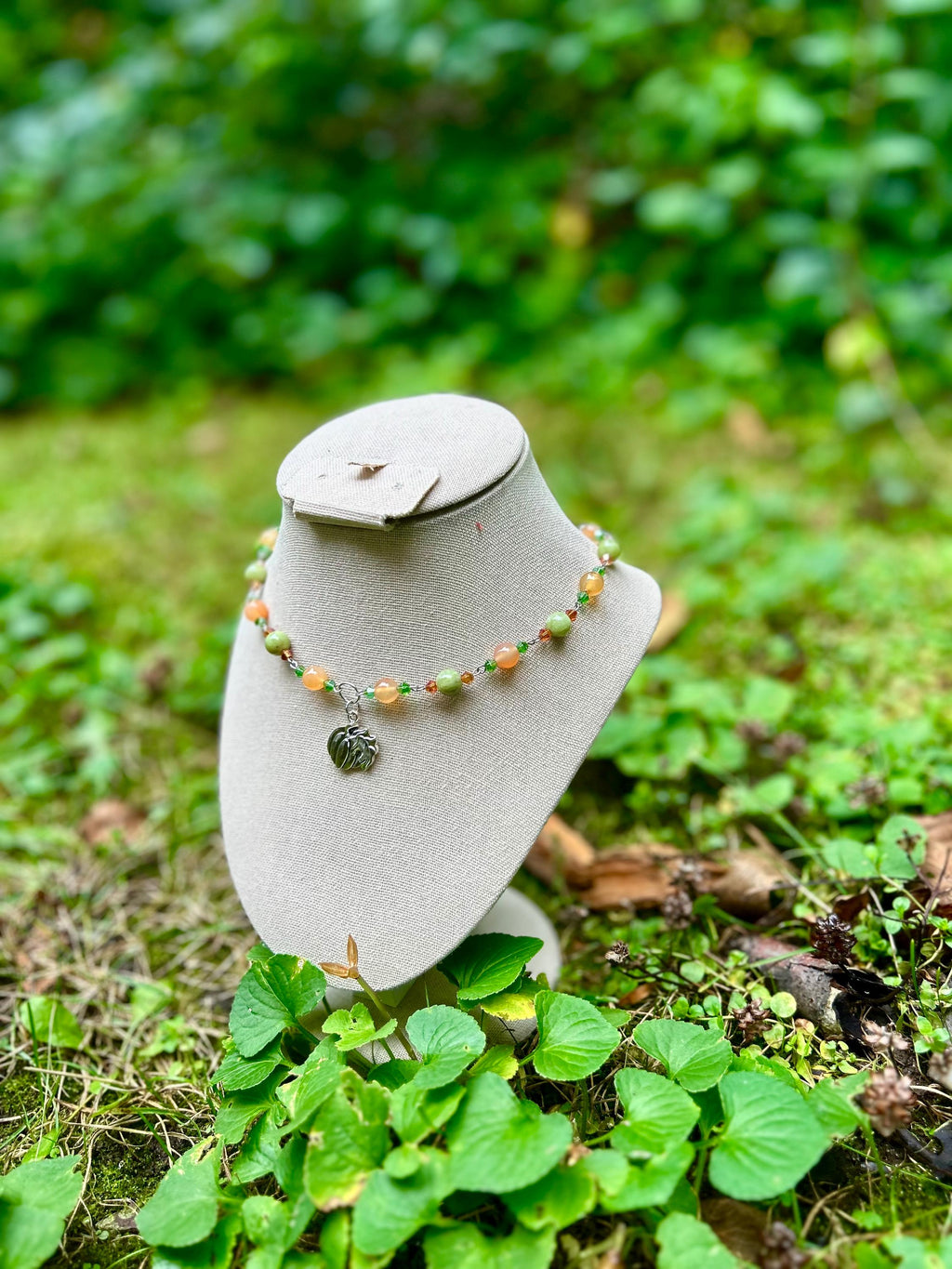 Pumpkin Patch Crystal Necklace, Crystal Choker
