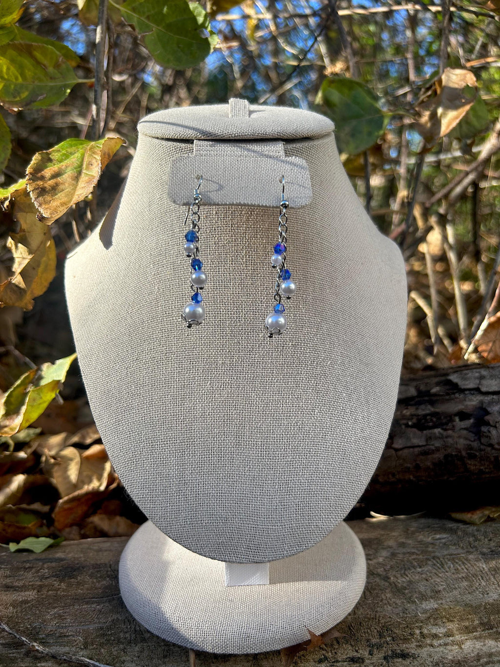 Falling Snow Winter Earrings, Handmade Holiday Earrings/Yuletide