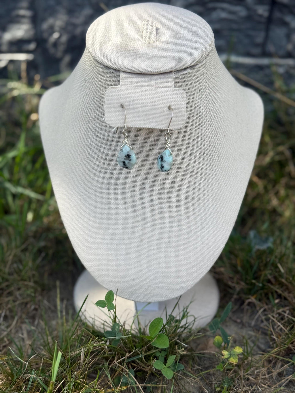 Dragon's Egg Amazonite Dangle Crystal Earrings, Stunning Blue Gemstone Jewelry for Stylish Outfits, Perfect Gift for Fantasy Lovers