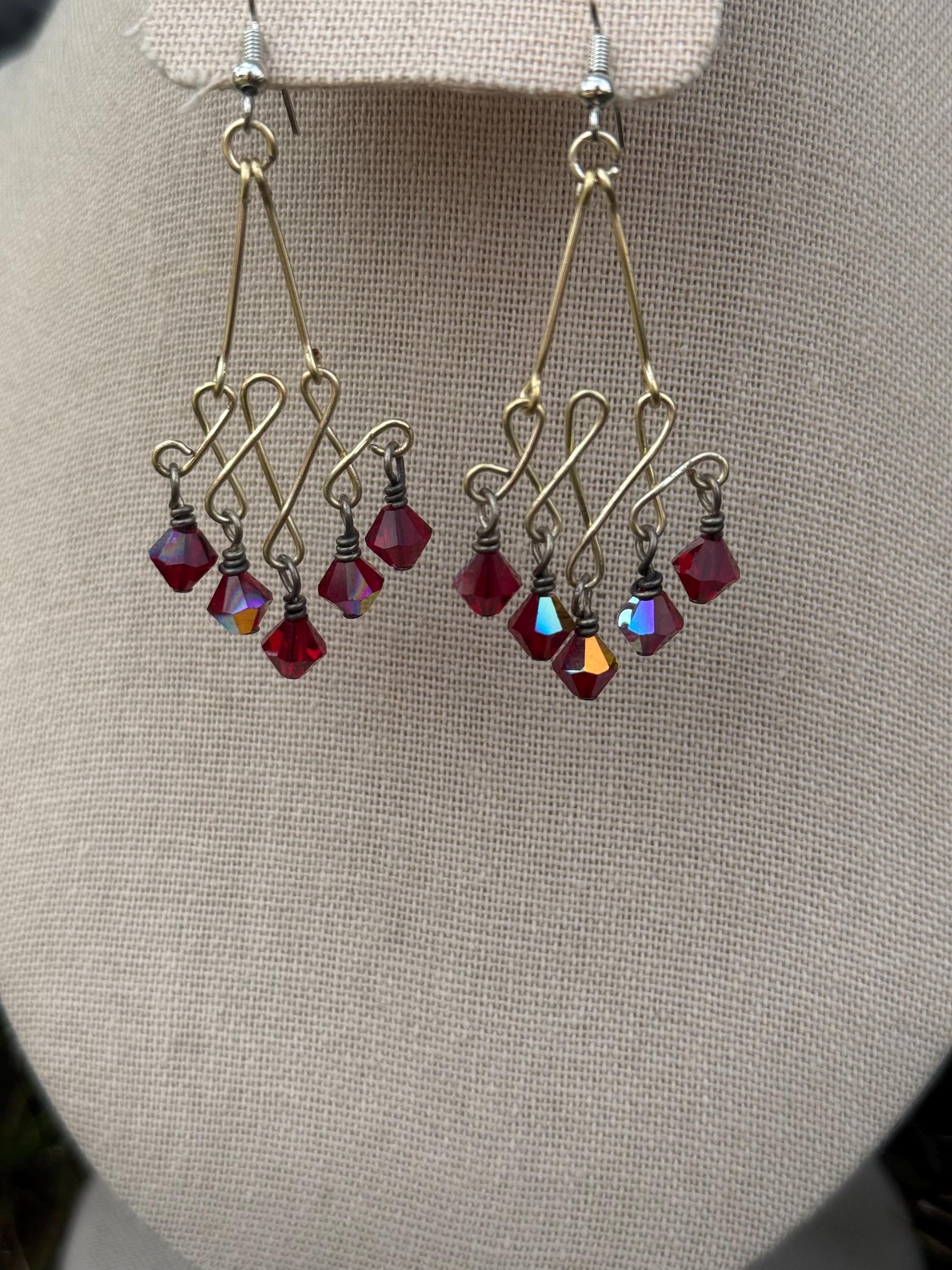 Vampiress Crystal Chandelier Earrings, Spooky Gothic Jewelry