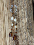 Sandy Shores Pearls Crystal Eyeglass Charms, Nautical Beaded Eyewear Accessory