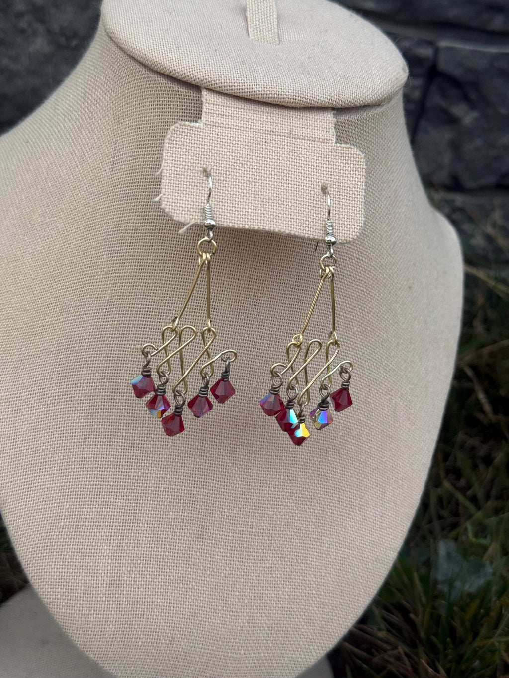 Vampiress Crystal Chandelier Earrings, Spooky Gothic Jewelry