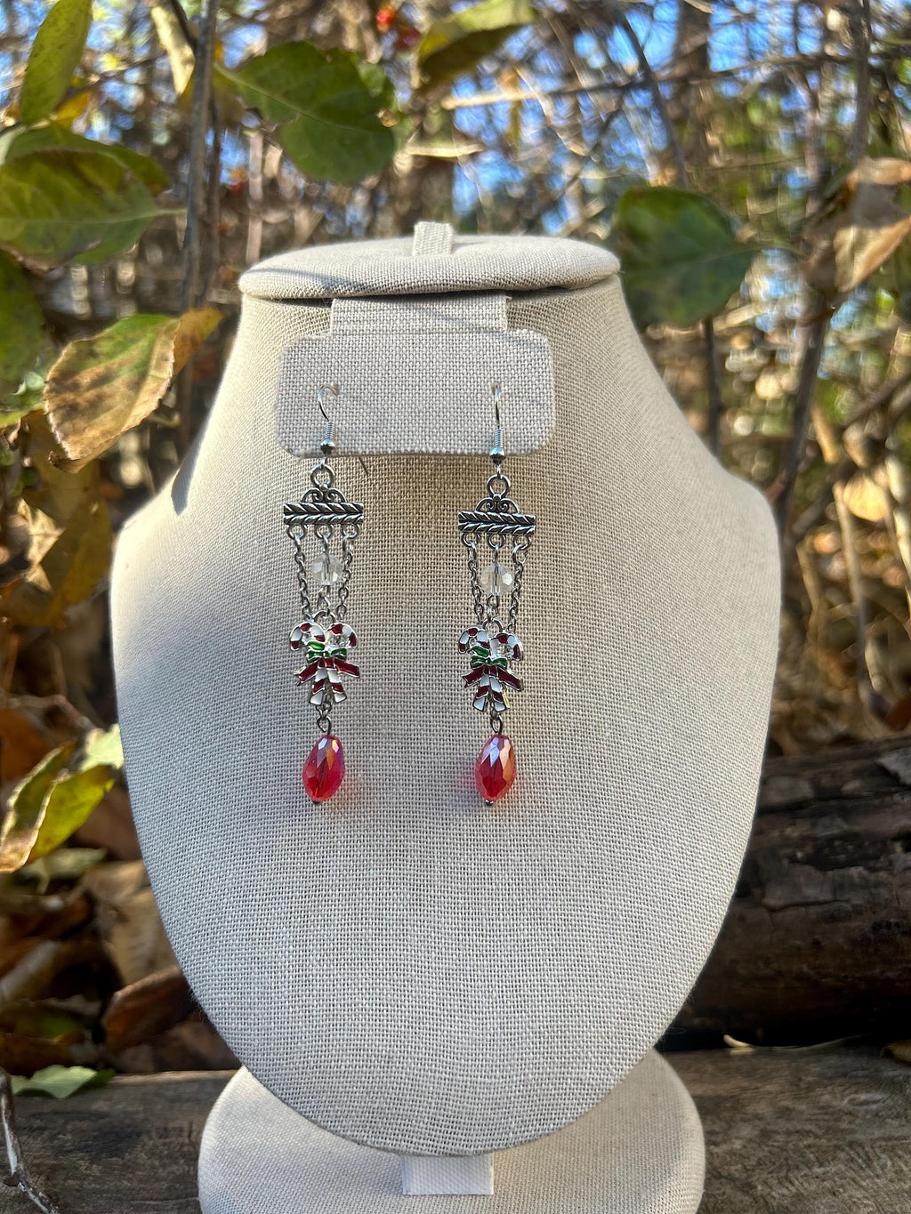 Candy Cane Lane, Handmade Christmas Earrings