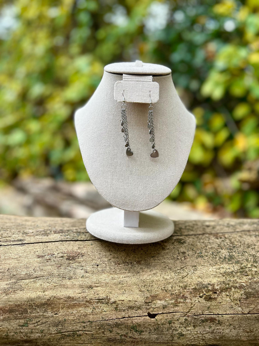 Cascading Silver Heart Earrings, Charming silver drops for added elegance