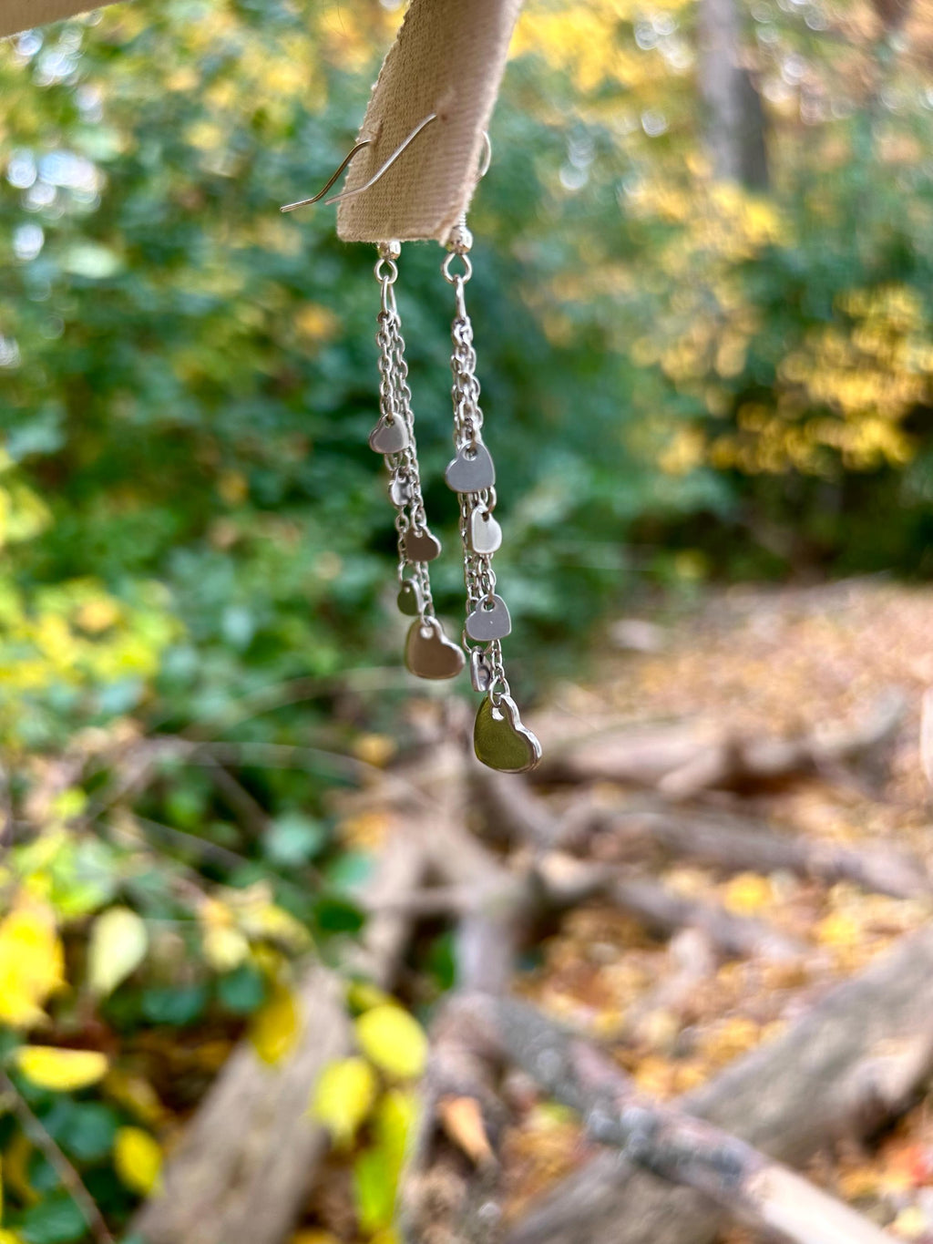 Cascading Silver Heart Earrings, Charming silver drops for added elegance