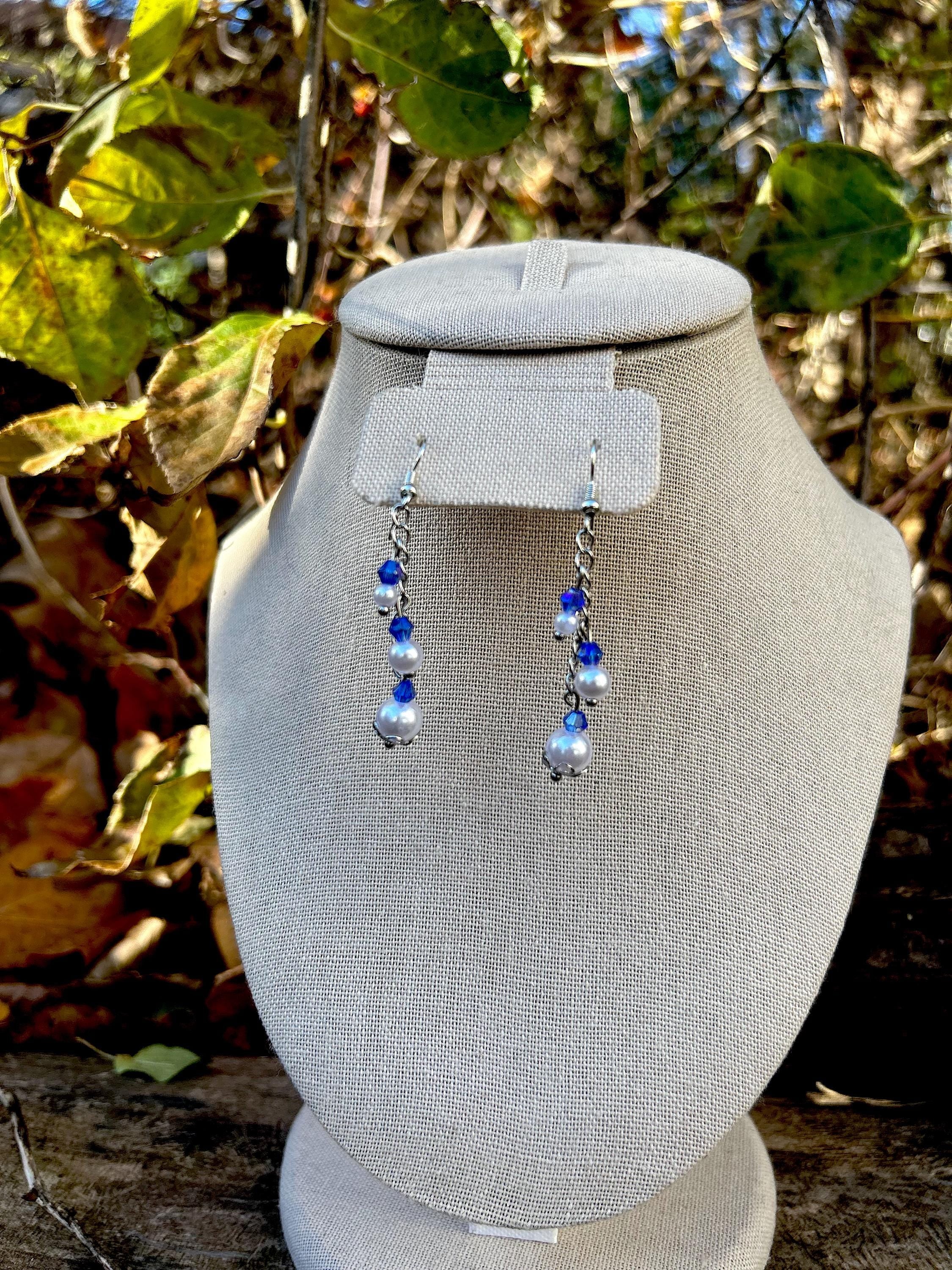 Falling Snow Winter Earrings, Handmade Holiday Earrings/Yuletide