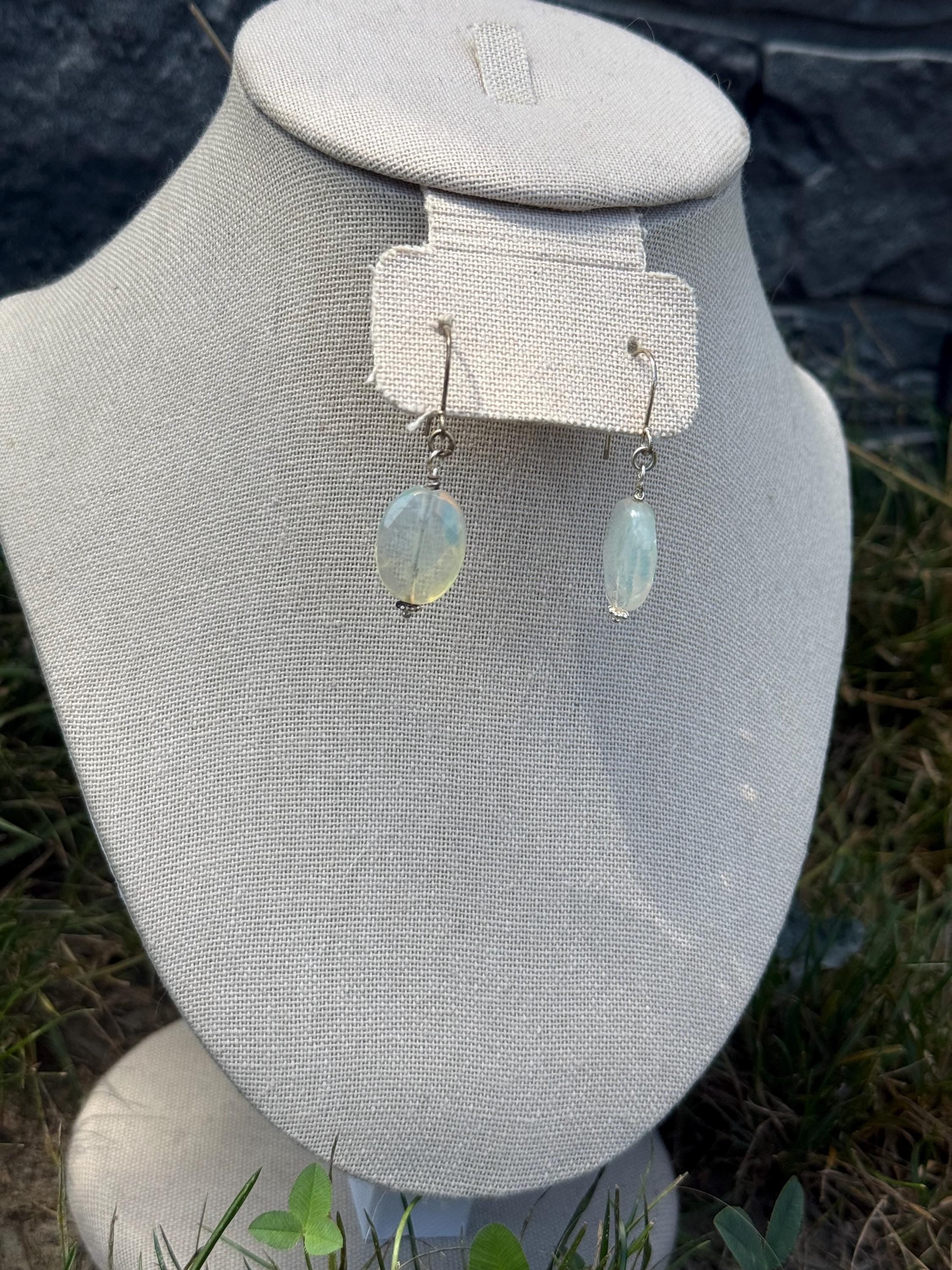 Fairy Spell Opalite Crystal Earrings – Handcrafted Dangle Jewelry for Dreamers and Magic Lovers