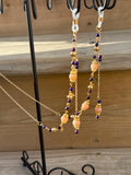Fluttering Hearts Pink Moonstone Crystal Beaded Eyeglass Chain, Romantic Accessory for Fantasy Lovers