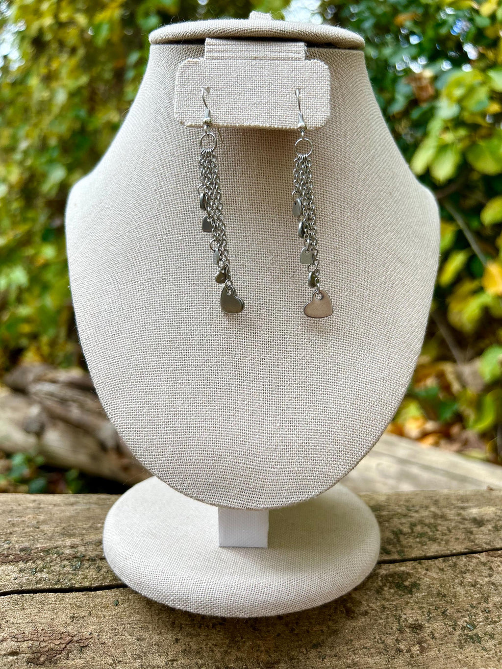 Cascading Silver Heart Earrings, Charming silver drops for added elegance