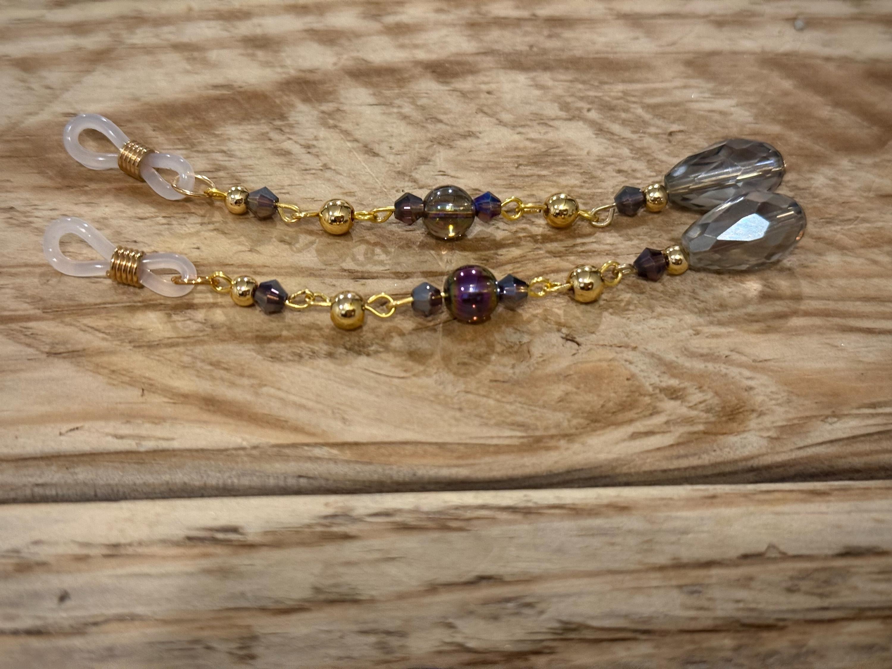 Mystical Shine Crystal Eyeglass Charms, Handcrafted Beaded Accessories for Eyeglass Wearers