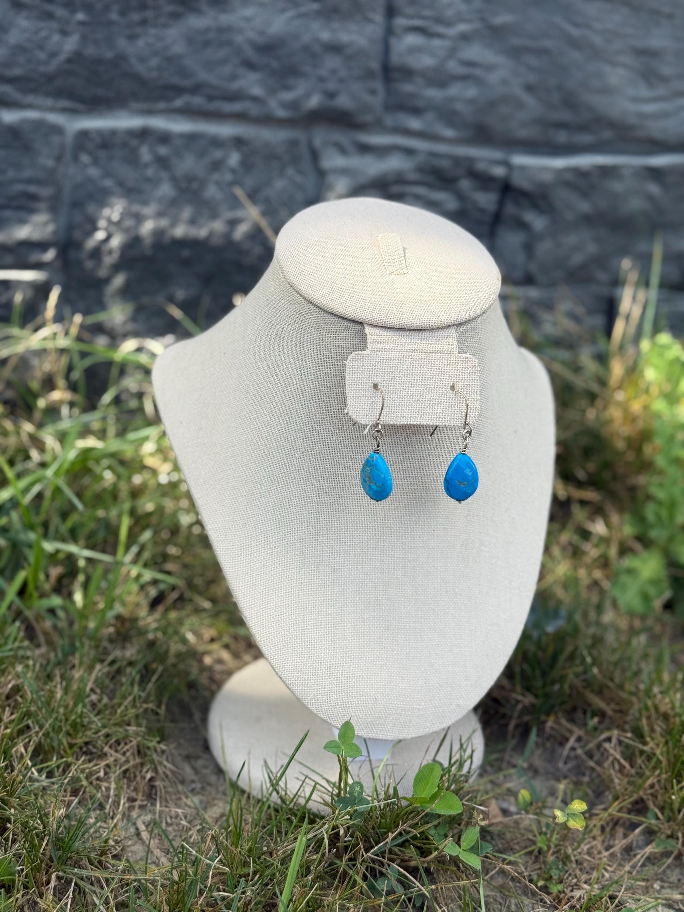 Mermaid Whispers Blue Howlite Crystal Earrings-Ocean-Inspired Jewelry, Gift for Coastal Style Lovers