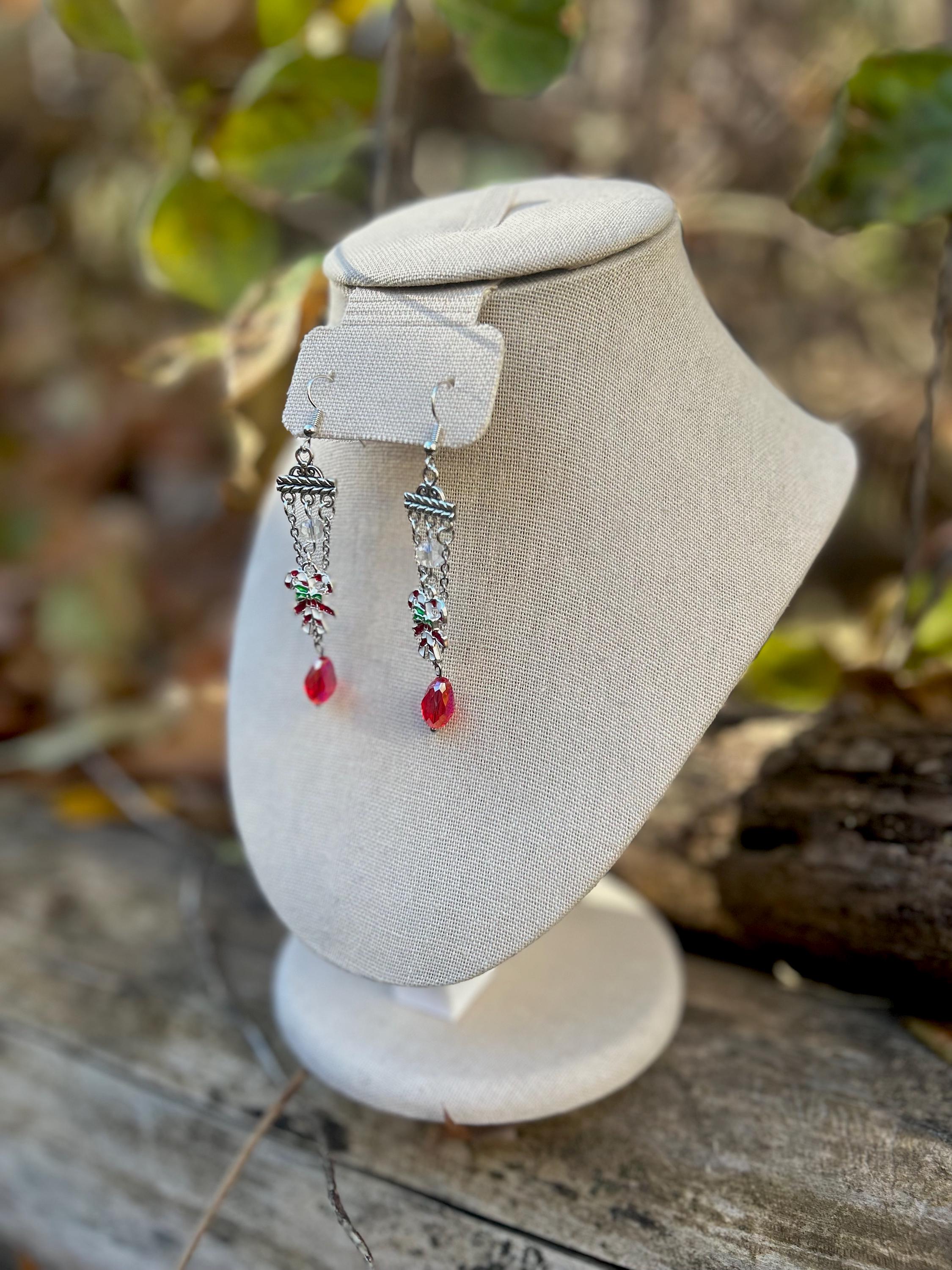 Candy Cane Lane, Handmade Christmas Earrings