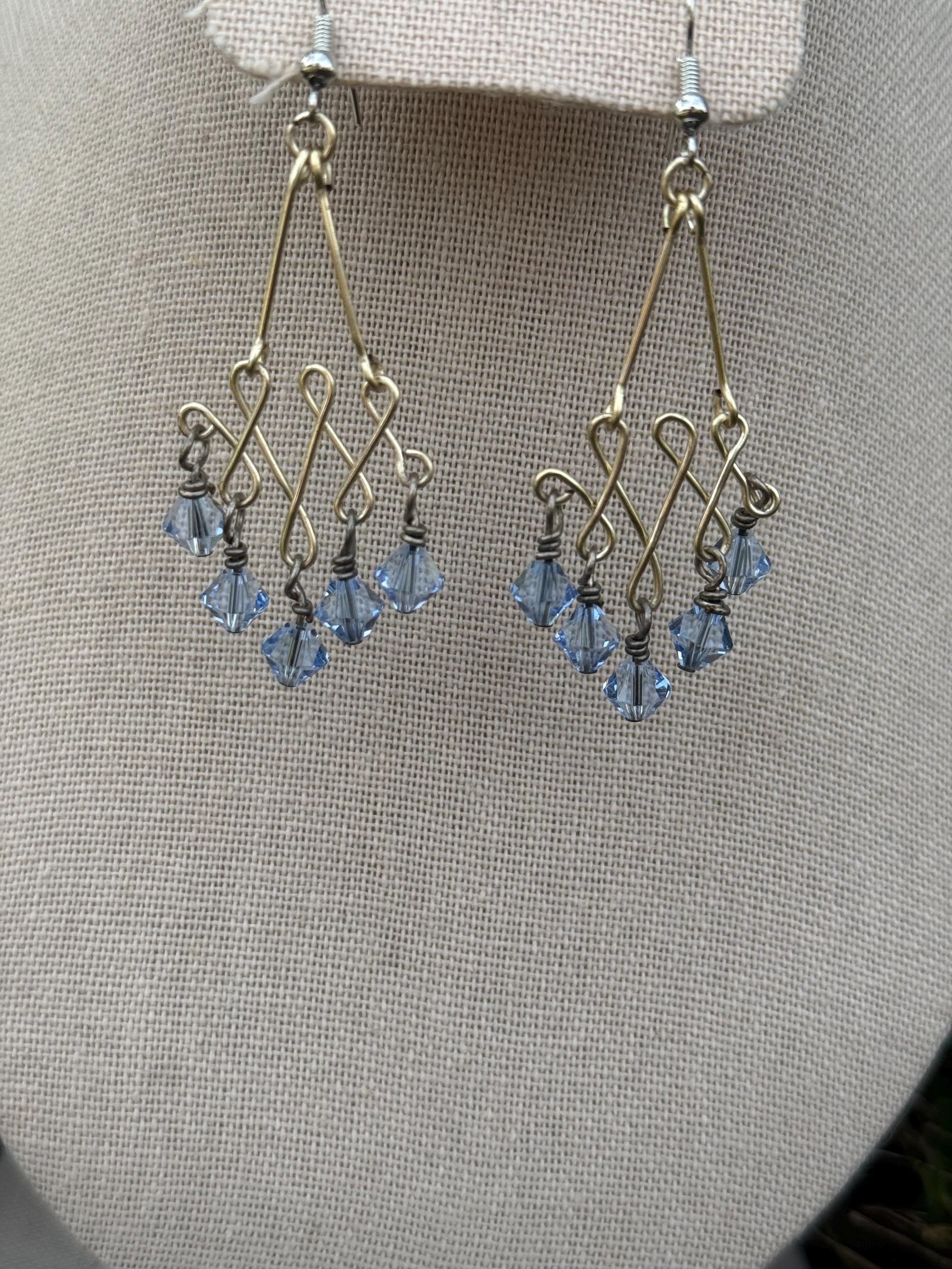 Siren's Treasures Chandelier Crystal Earrings, Sparkling Ocean-Inspired Jewelry, Ideal Gift for Fantasy & Costume Enthusiasts