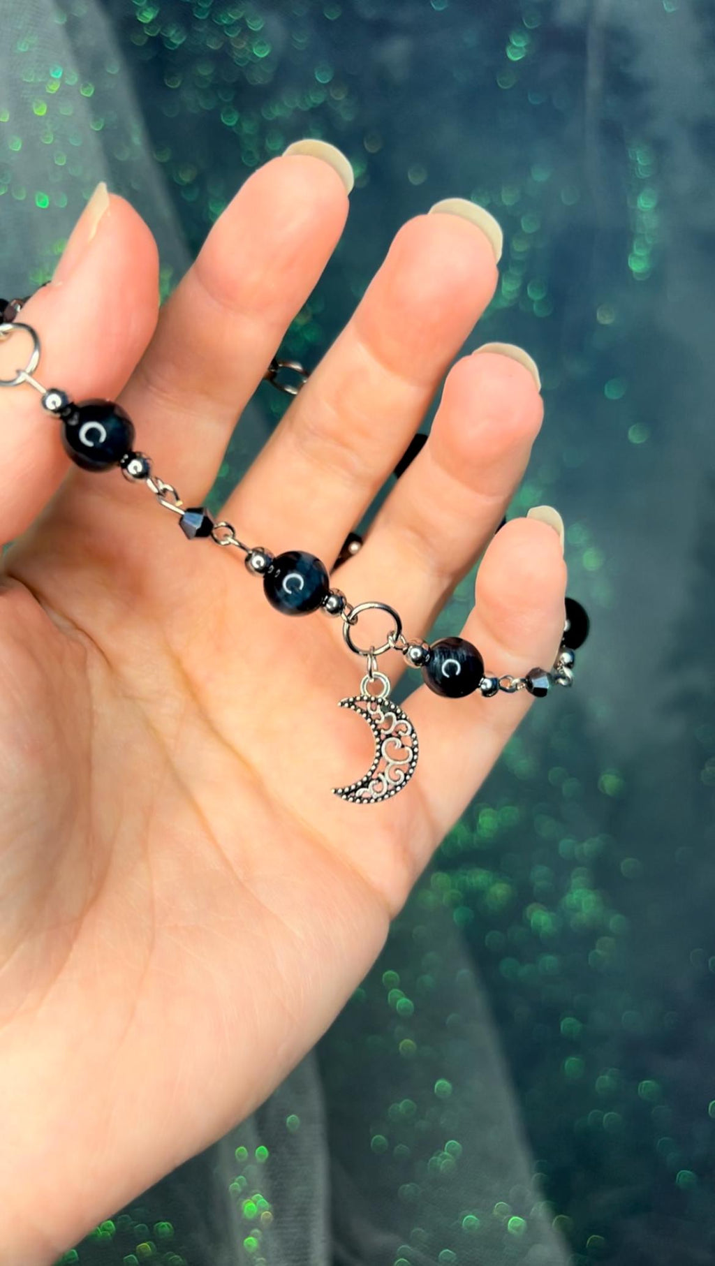 Witching Hour Blue Tiger Eye Bracelet, Perfect Gift for Spooky Season and Crystal Lovers, Handmade Crystal Bracelet