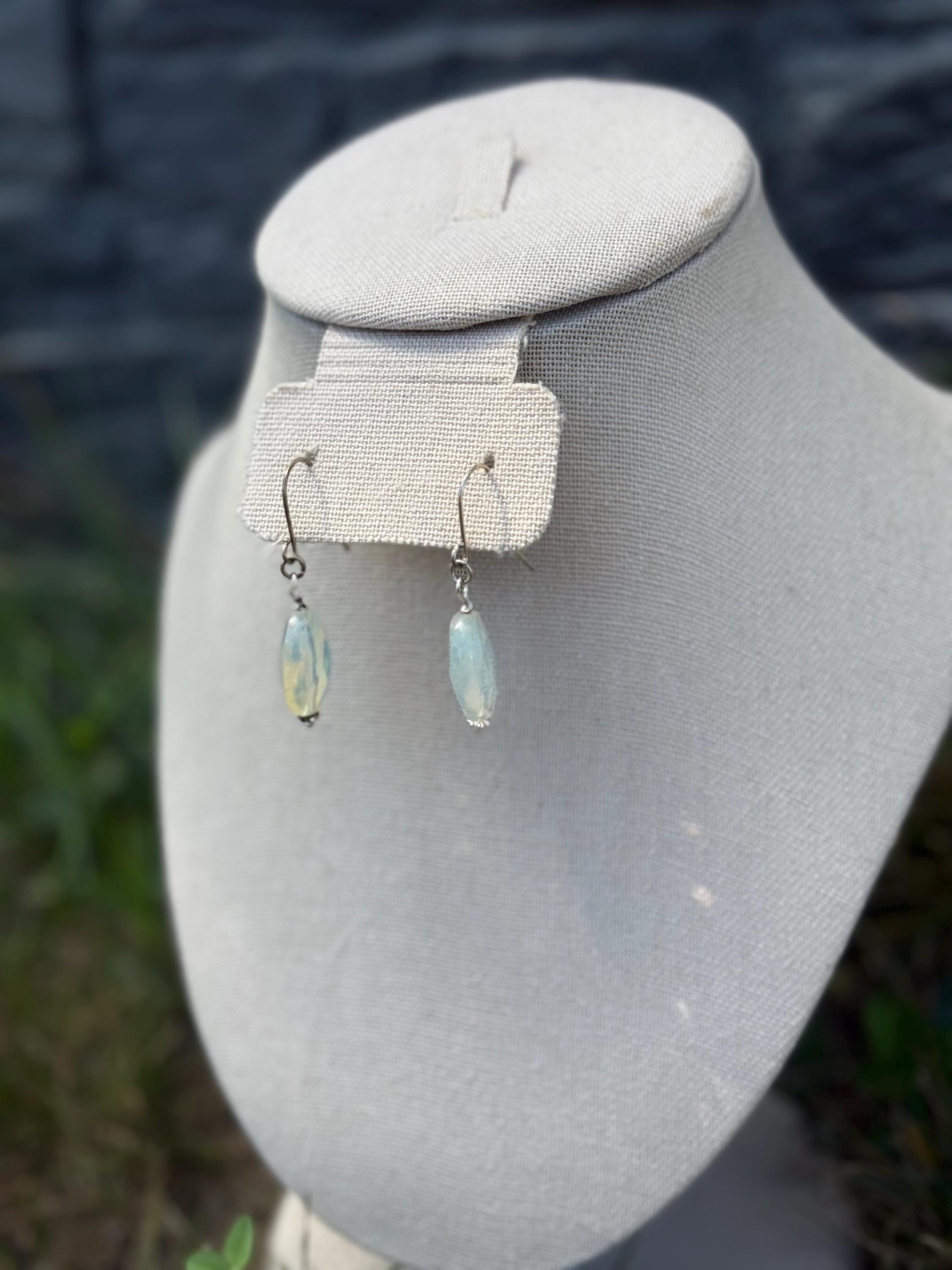 Fairy Spell Opalite Crystal Earrings – Handcrafted Dangle Jewelry for Dreamers and Magic Lovers