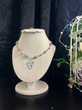 Pink Moonstone Planchette Choker, Simple Chain Necklace