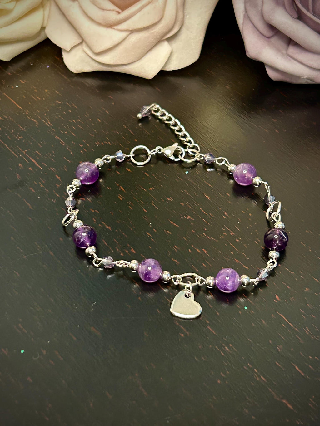 Love Spell Amethyst Crystal Bracelet, Enchanting Purple Gemstone Jewelry for Love and Connection