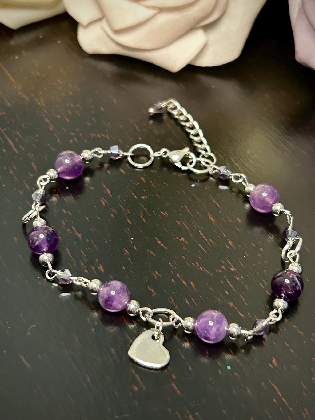 Love Spell Amethyst Crystal Bracelet, Enchanting Purple Gemstone Jewelry for Love and Connection