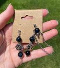 Blue Tigers Eye Lotus Earrings, Handcrafted Crystal Accessories for Stylish Moments, Ideal Gift for Birthdays and Celebrations