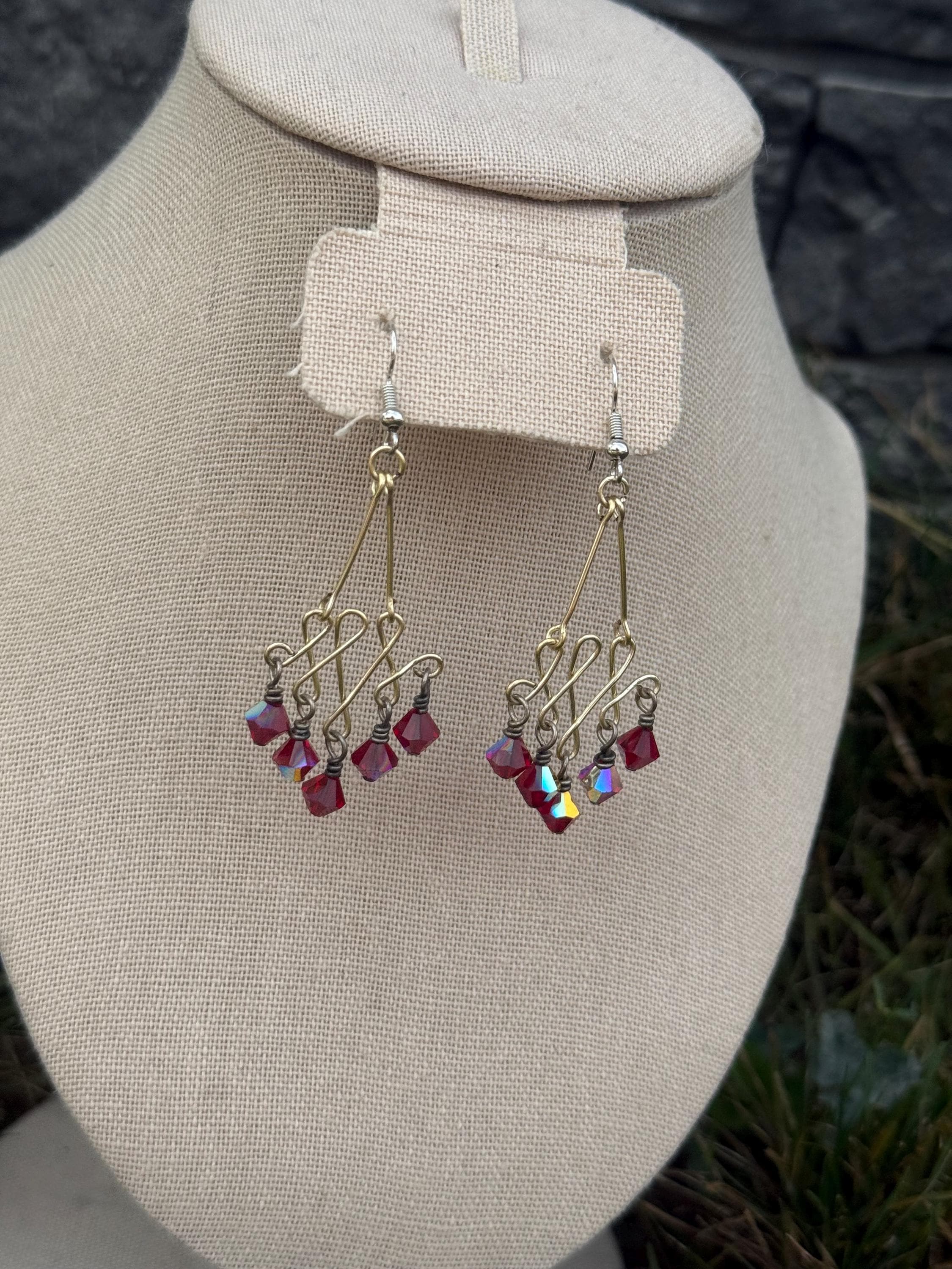 Vampiress Crystal Chandelier Earrings, Spooky Gothic Jewelry