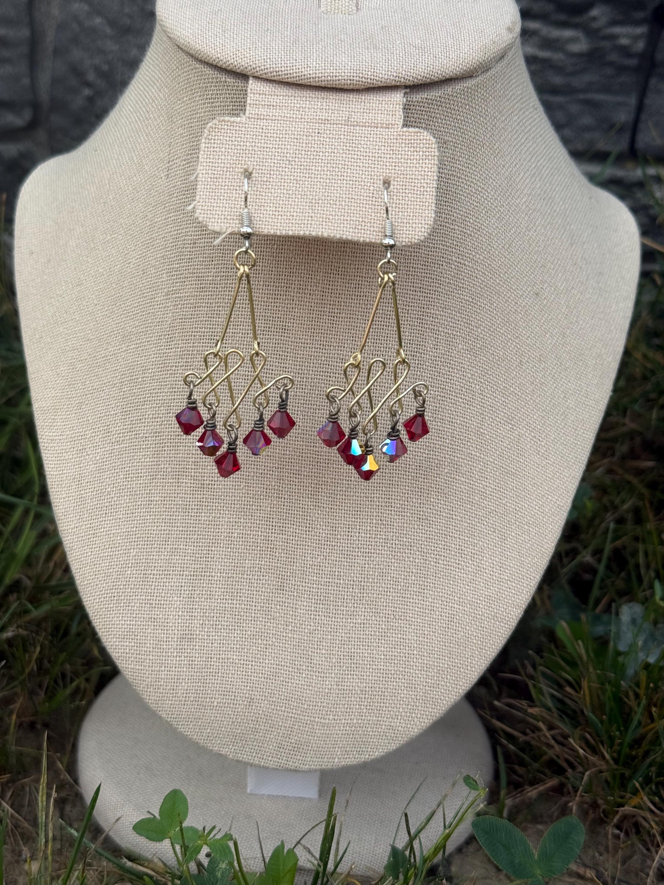 Vampiress Crystal Chandelier Earrings, Spooky Gothic Jewelry