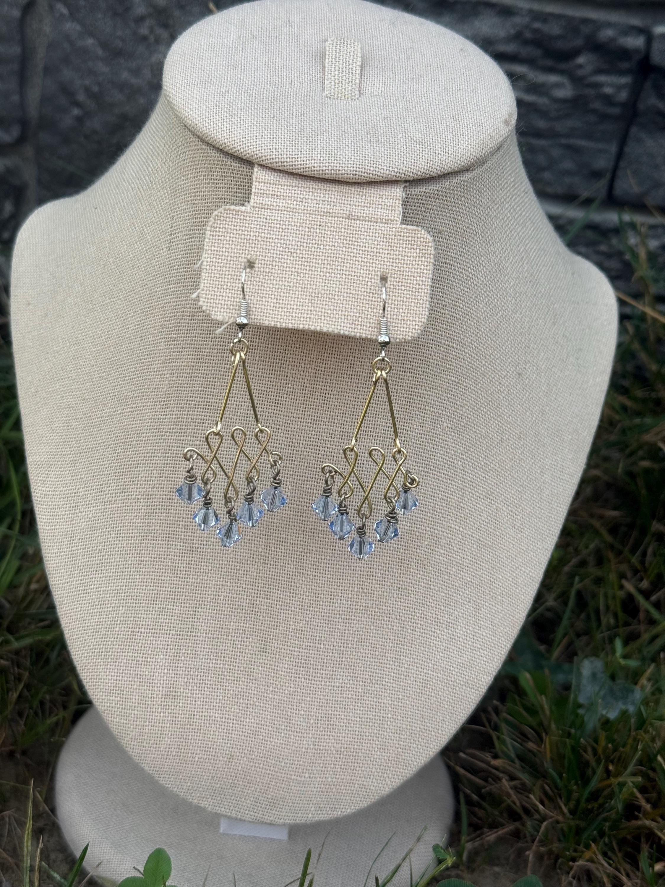 Siren's Treasures Chandelier Crystal Earrings, Sparkling Ocean-Inspired Jewelry, Ideal Gift for Fantasy & Costume Enthusiasts