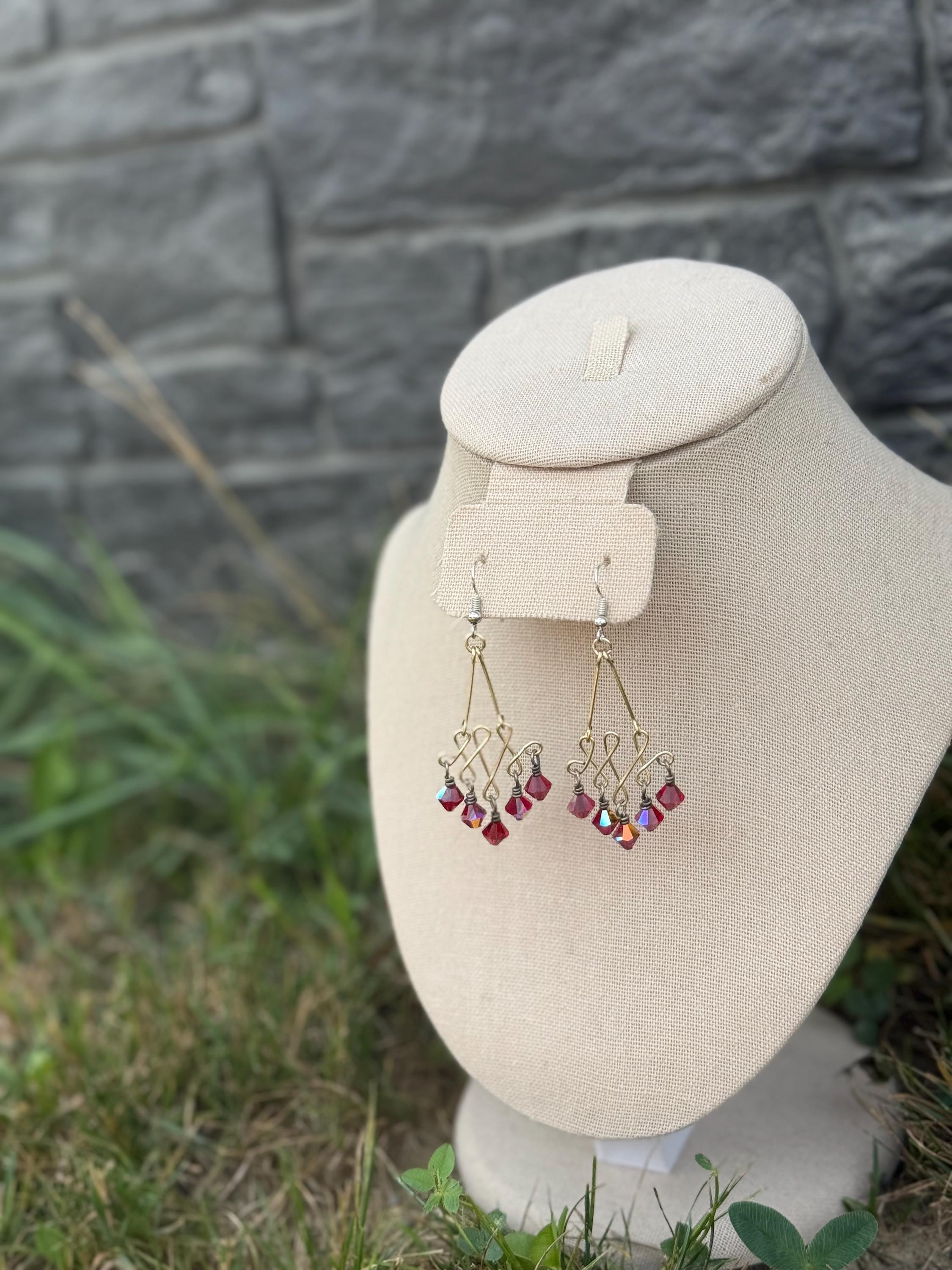 Vampiress Crystal Chandelier Earrings, Spooky Gothic Jewelry