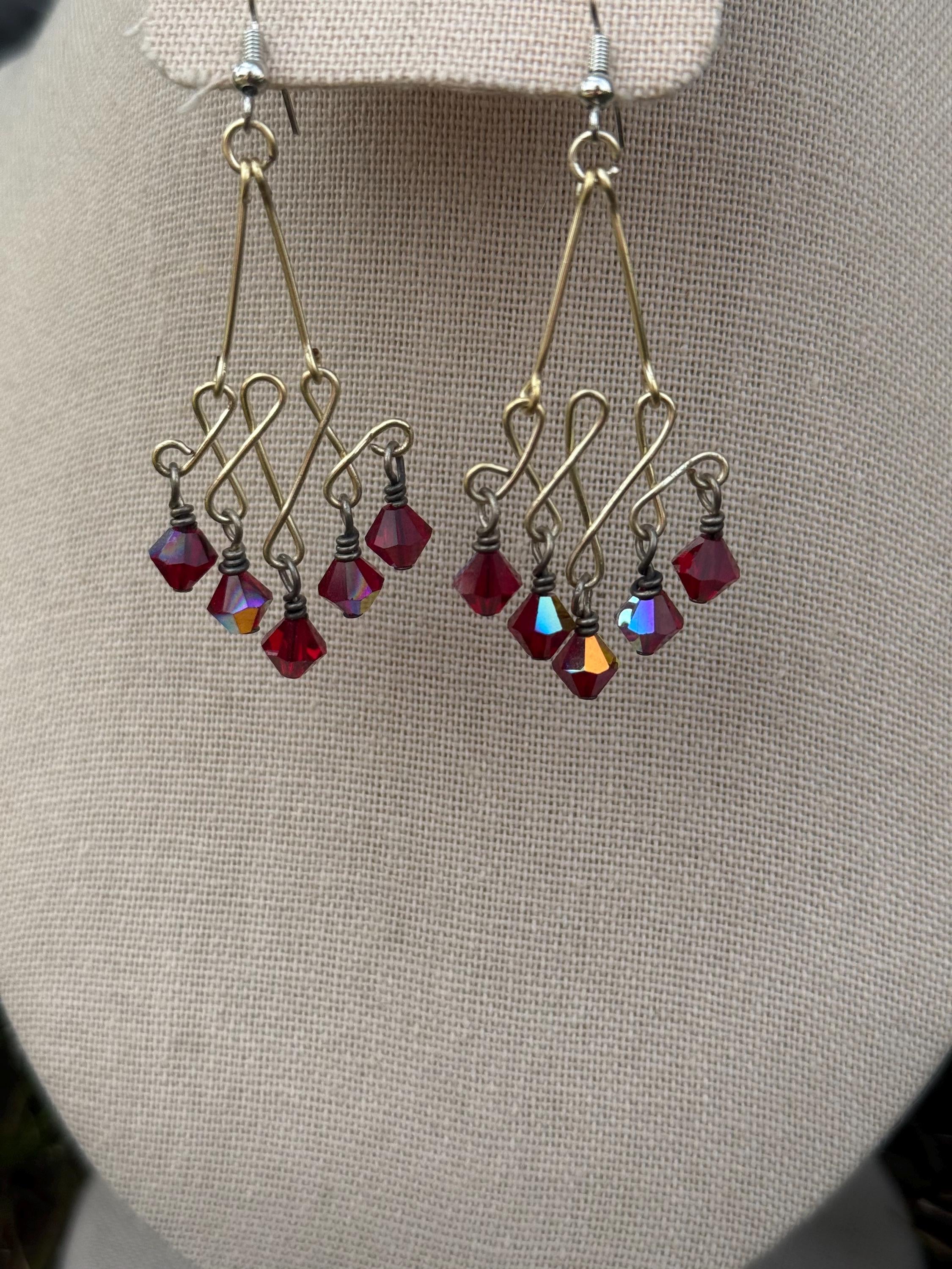 Vampiress Crystal Chandelier Earrings, Spooky Gothic Jewelry