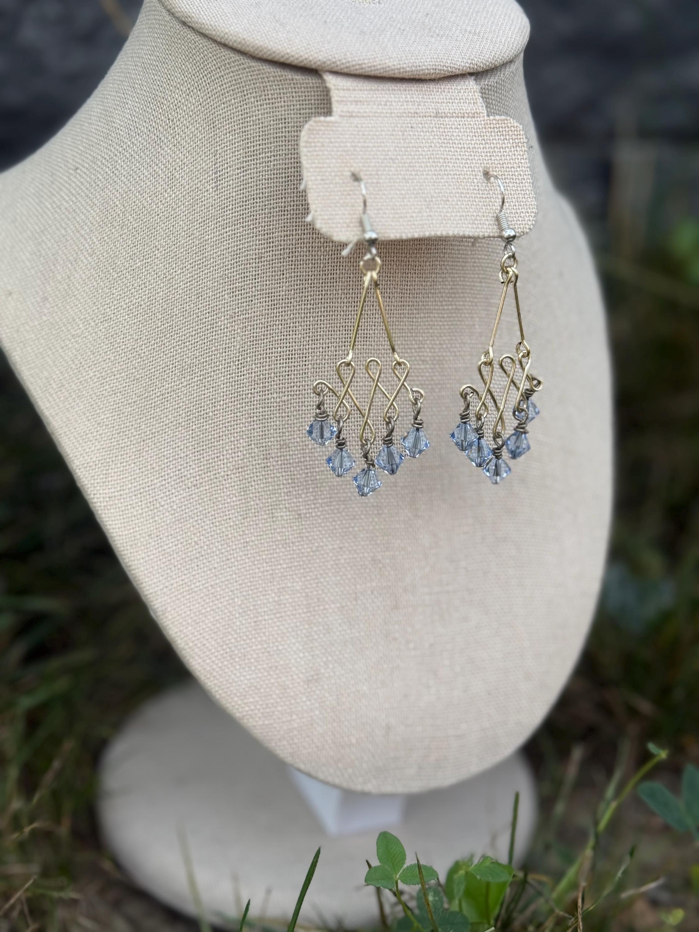 Siren's Treasures Chandelier Crystal Earrings, Sparkling Ocean-Inspired Jewelry, Ideal Gift for Fantasy & Costume Enthusiasts