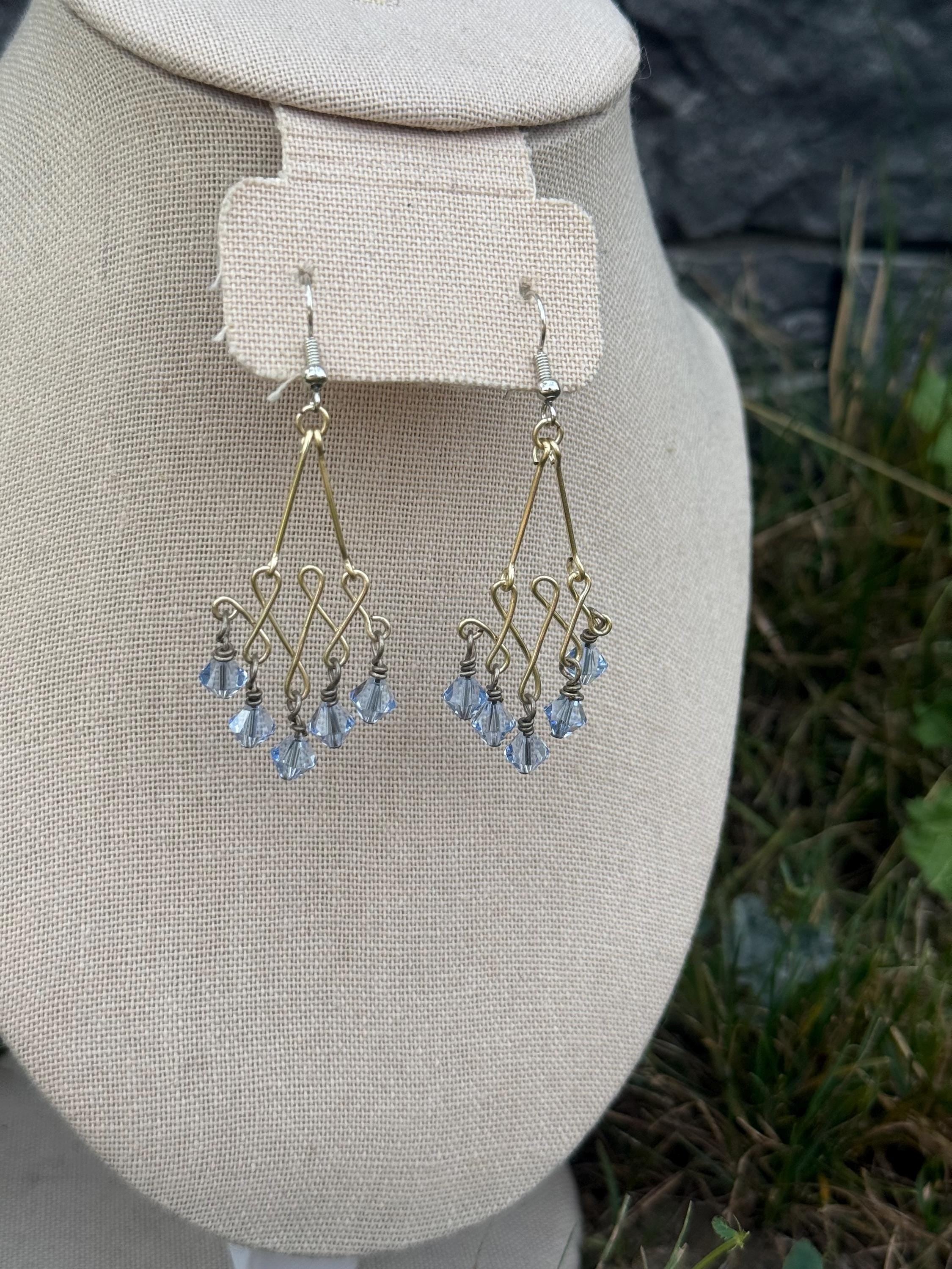Siren's Treasures Chandelier Crystal Earrings, Sparkling Ocean-Inspired Jewelry, Ideal Gift for Fantasy & Costume Enthusiasts