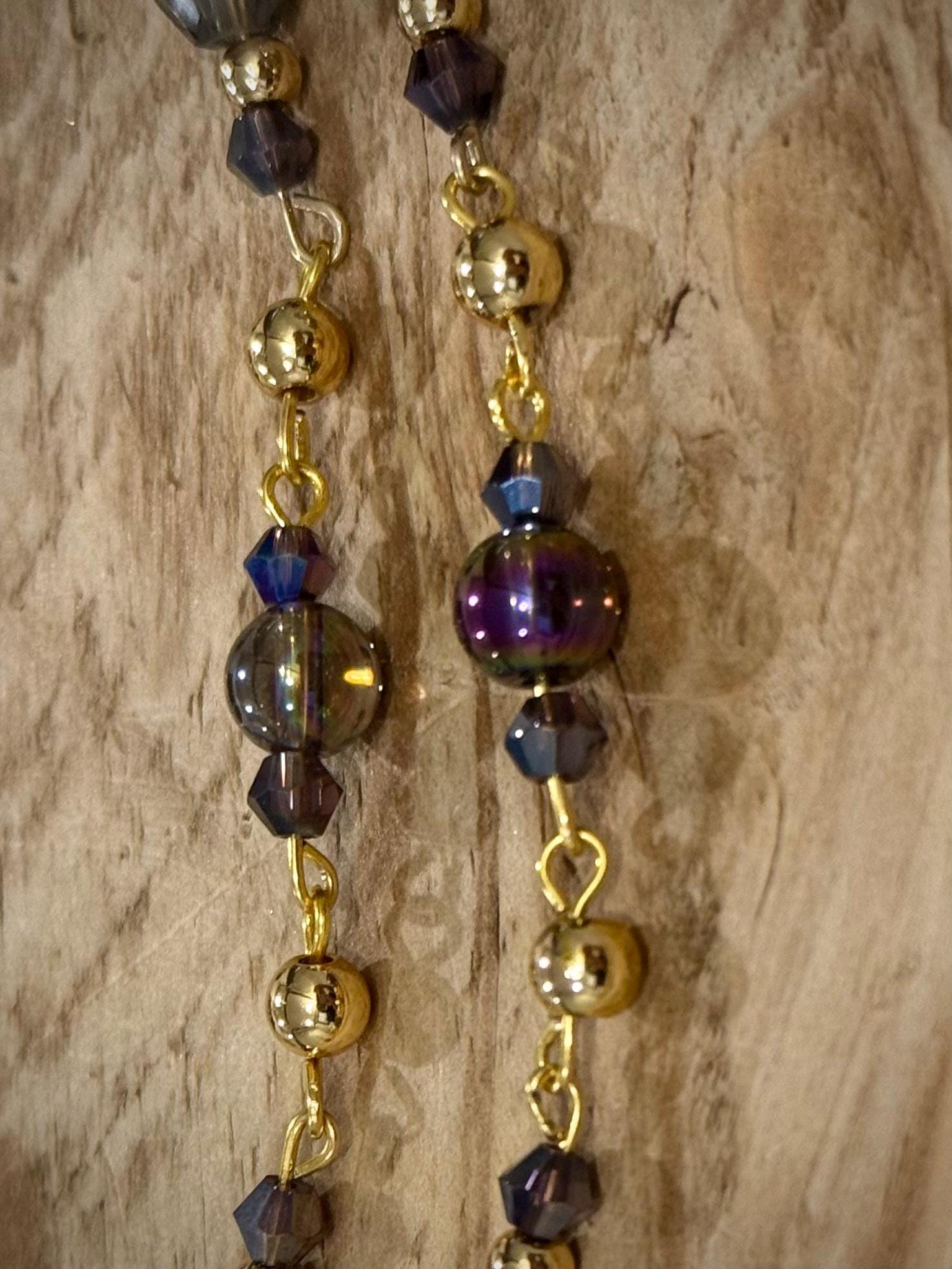 Mystical Shine Crystal Eyeglass Charms, Handcrafted Beaded Accessories for Eyeglass Wearers