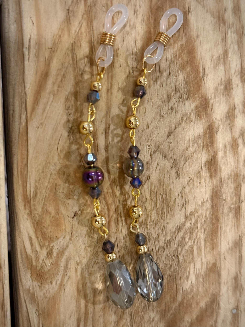 Mystical Shine Crystal Eyeglass Charms, Handcrafted Beaded Accessories for Eyeglass Wearers