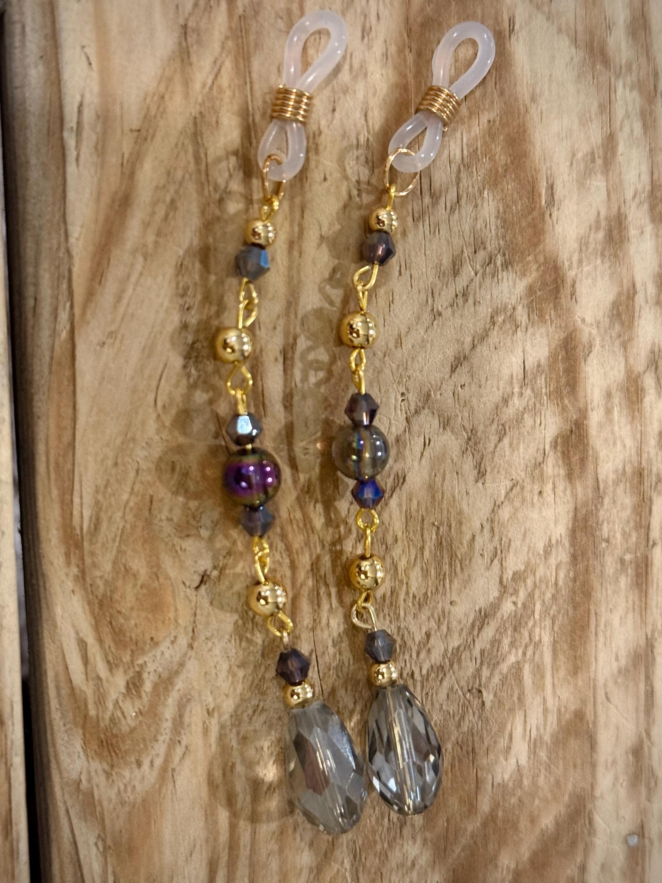 Mystical Shine Crystal Eyeglass Charms, Handcrafted Beaded Accessories for Eyeglass Wearers