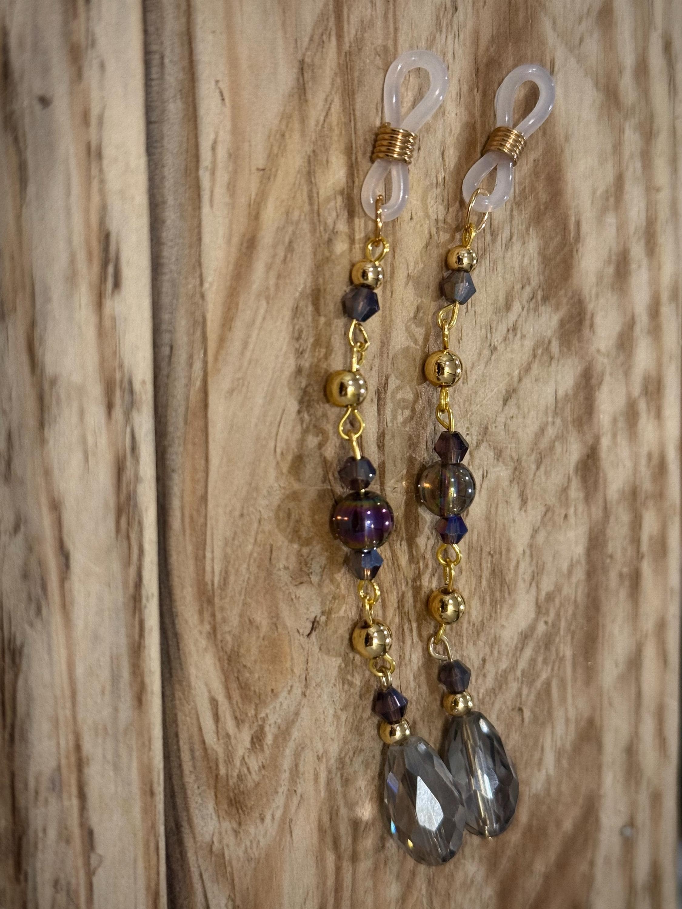 Mystical Shine Crystal Eyeglass Charms, Handcrafted Beaded Accessories for Eyeglass Wearers
