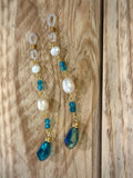 Mermaid Pearls Crystal Eyeglass Charms, Nautical Beaded Eyewear Accessory, Gift for Ocean Lovers