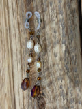 Sandy Shores Pearls Crystal Eyeglass Charms, Nautical Beaded Eyewear Accessory