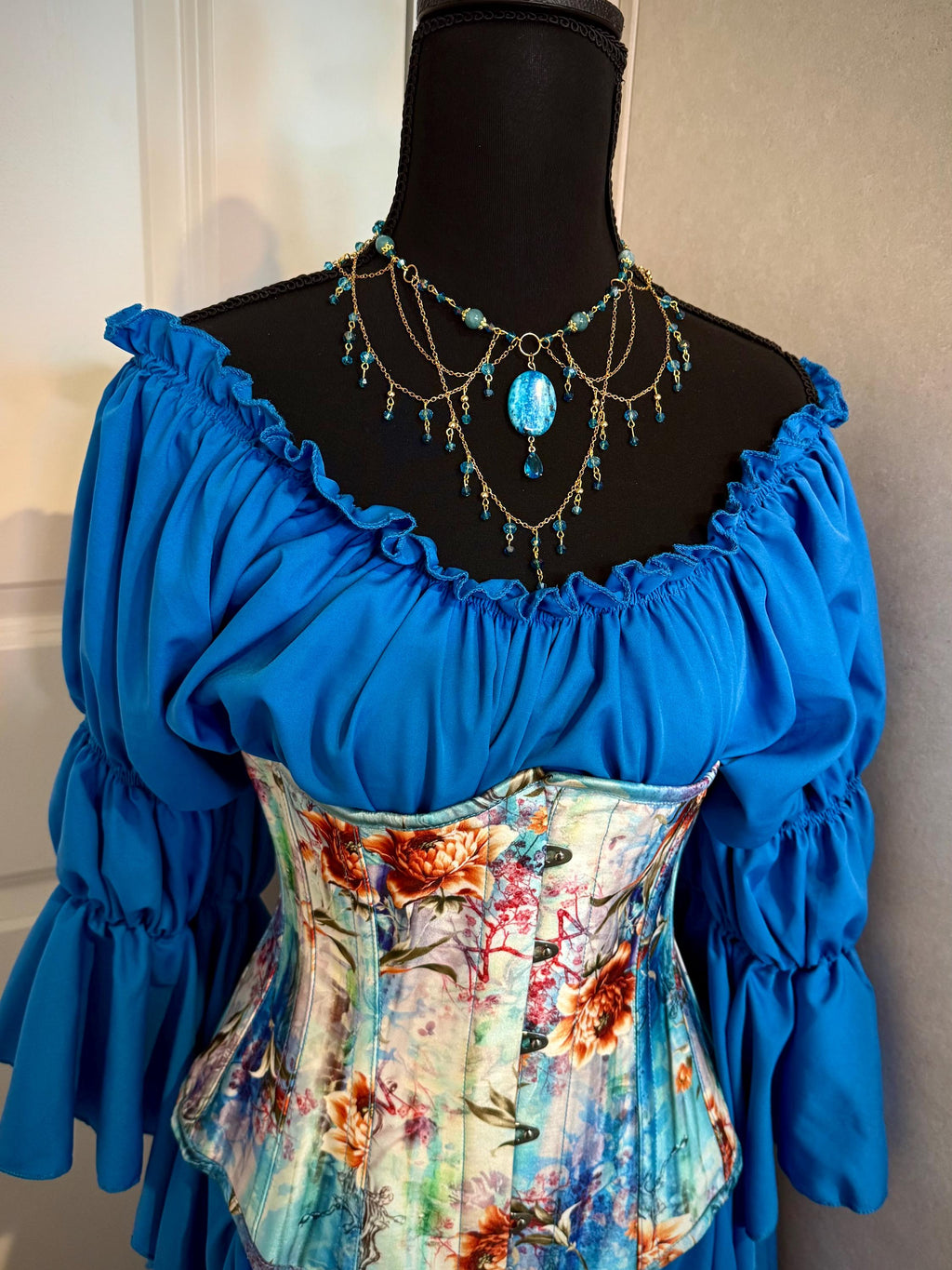 Lady of the Sea Blue Chalcedony and Howlite Crystal Necklace, Mermaid Vibes for Seaside Lovers