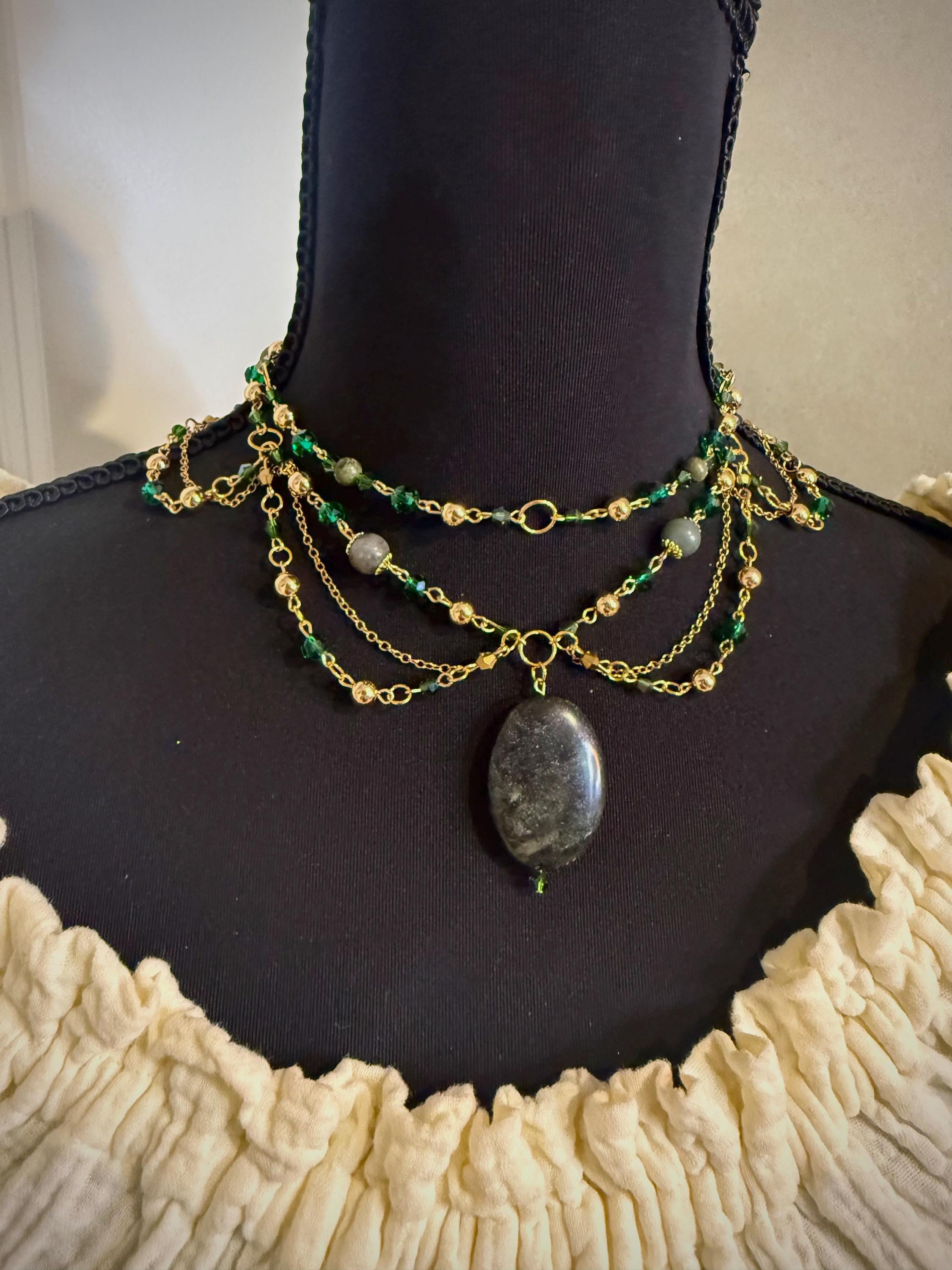 Dark Forest Dragon's Blood Jasper, Handcrafted Jewelry For Elegant Gift