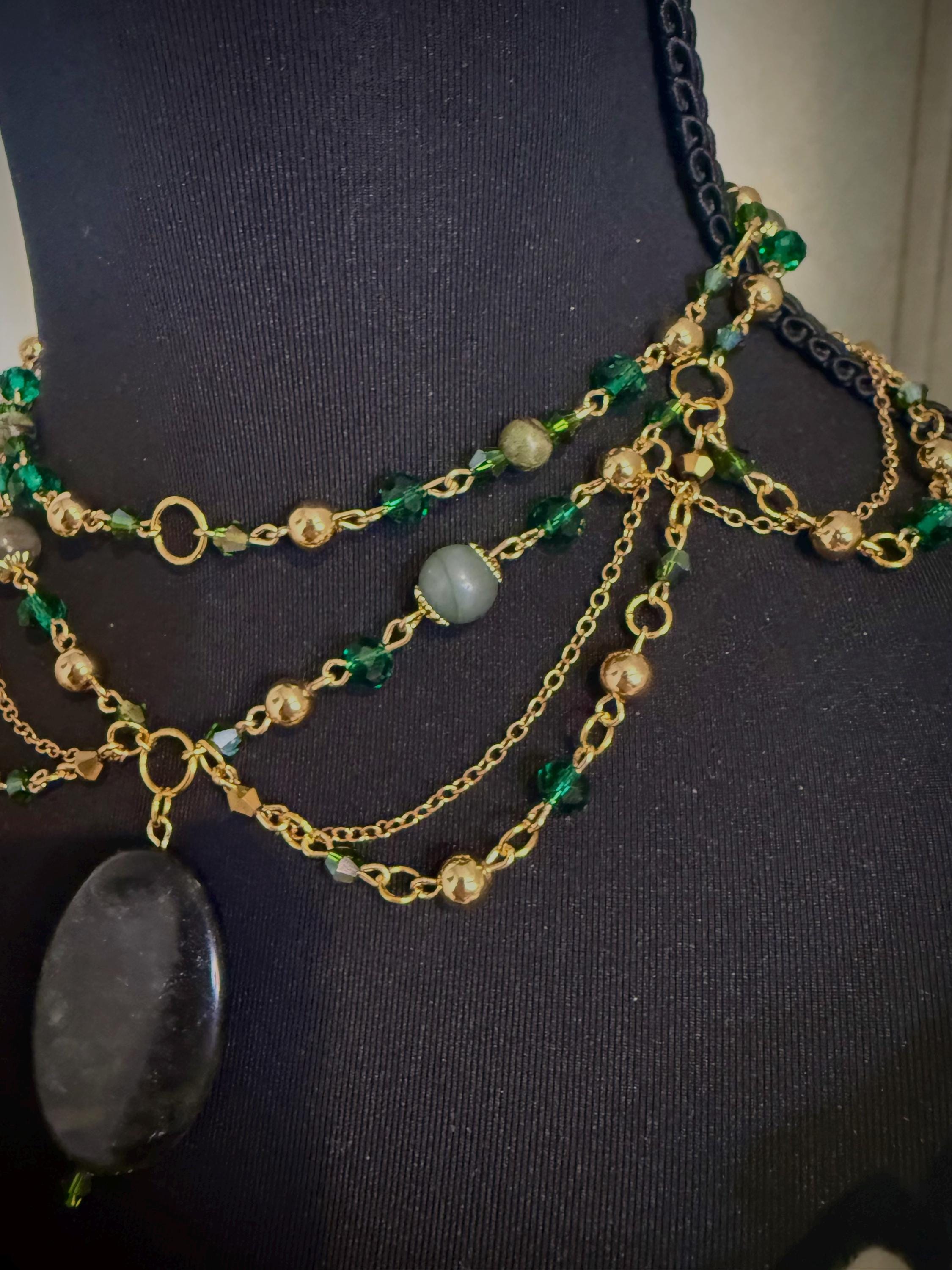 Dark Forest Dragon's Blood Jasper, Handcrafted Jewelry For Elegant Gift