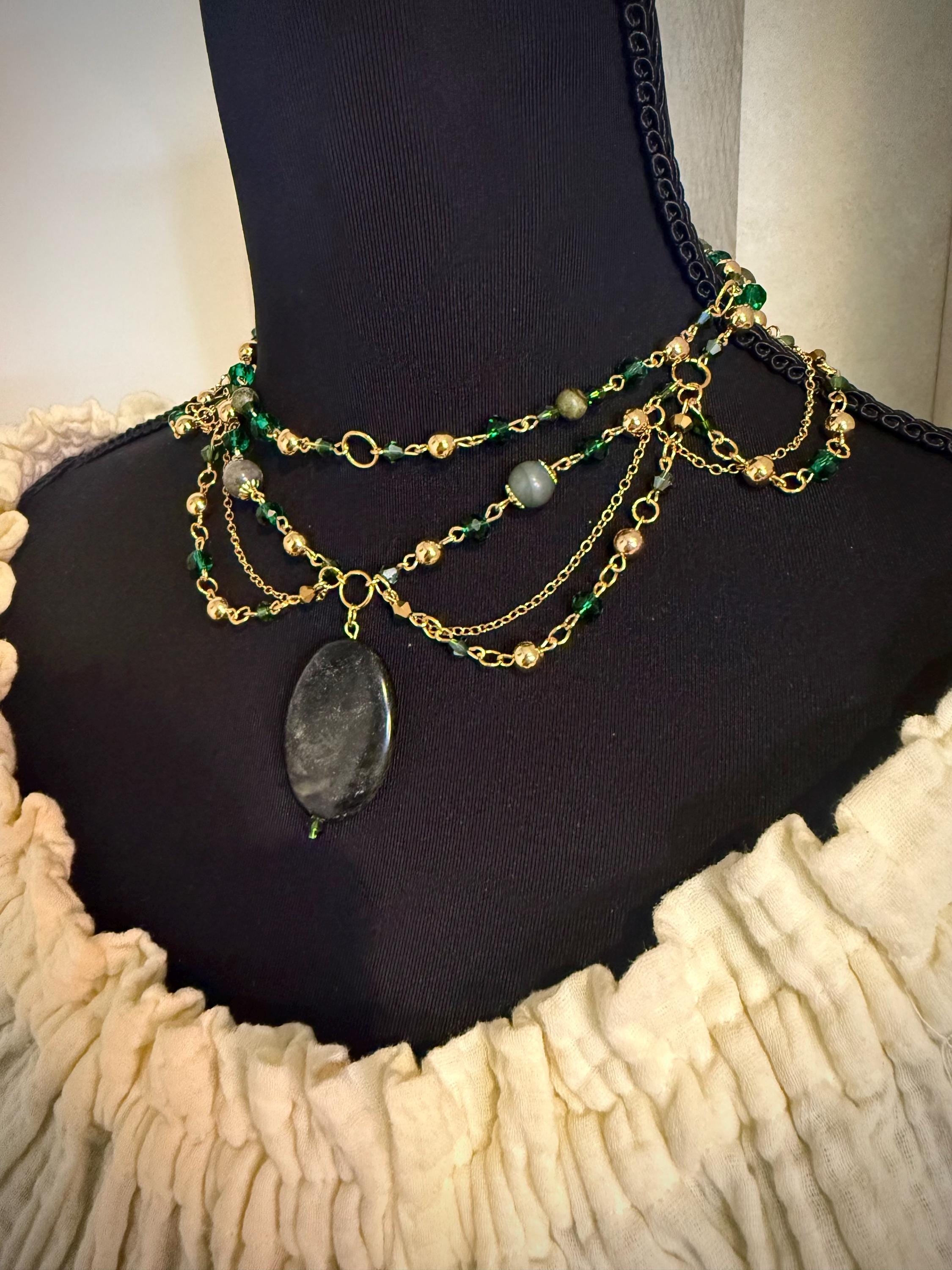 Dark Forest Dragon's Blood Jasper, Handcrafted Jewelry For Elegant Gift
