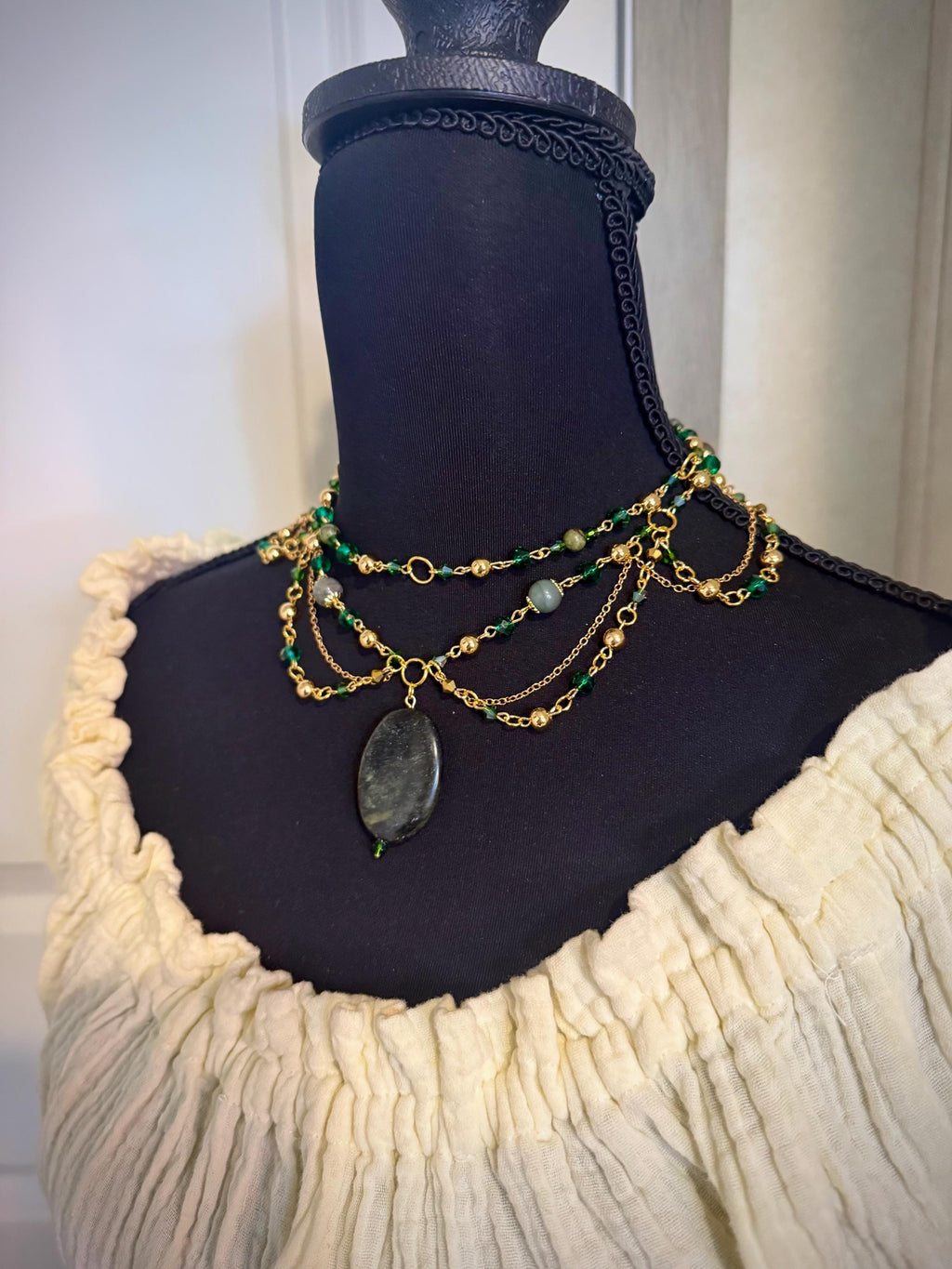 Dark Forest Dragon's Blood Jasper, Handcrafted Jewelry For Elegant Gift